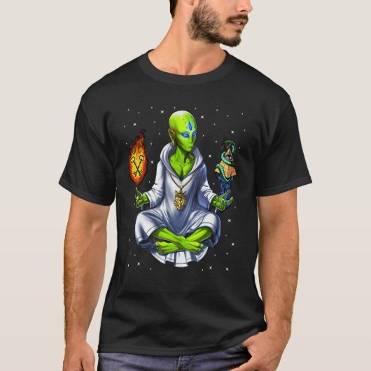 エイリアンイルミナティ陰謀説すべて見る目 Tシャツ (正面)