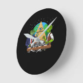 エイリアンイルミネティ ラウンド壁時計 (傾斜)