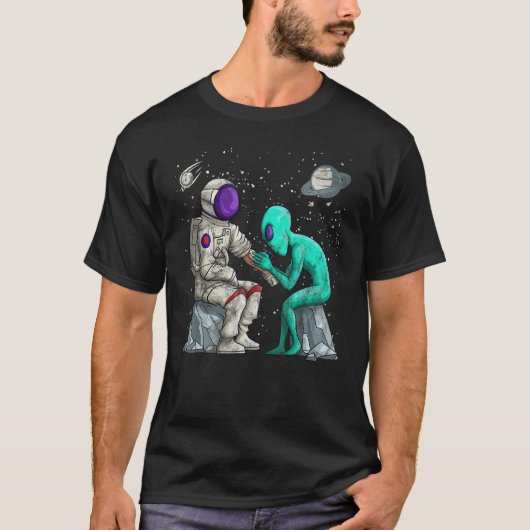 エイリアンインクインキング宇宙飛行士タトゥーヴィンテージタトグランジ Tシャツ (正面)