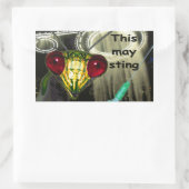 エイリアンインジェクションステッカー: "これは刺す" 長方形シール (バッグ)