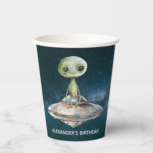 エイリアンインベージョン宇宙の誕生日 紙コップ (正面)
