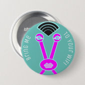 エイリアンインベーダーがWifiに接続する 缶バッジ (正面&裏面)