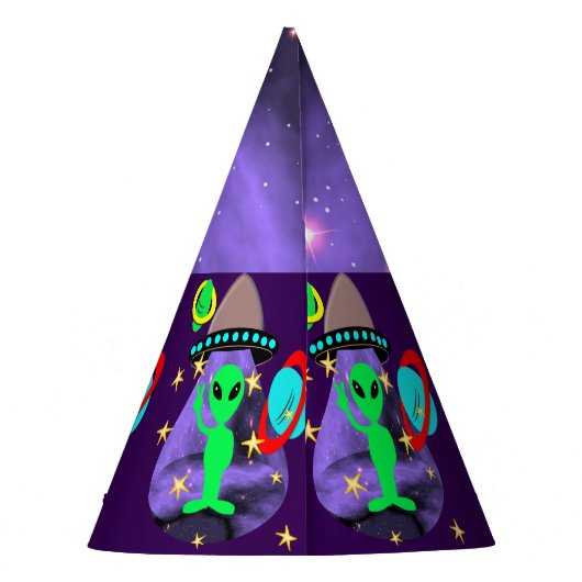 エイリアンイン宇宙おもしろいキッズカワイトパーティー パーティーハット (裏面)