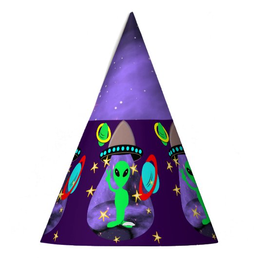 エイリアンイン宇宙おもしろいキッズカワイトパーティー パーティーハット (左)