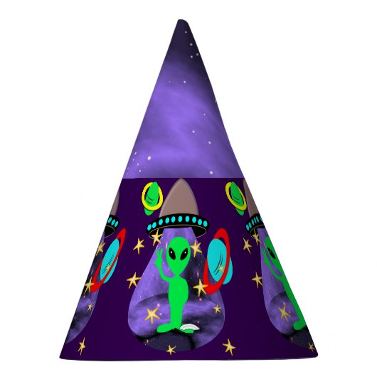 エイリアンイン宇宙おもしろいキッズカワイトパーティー パーティーハット (右)