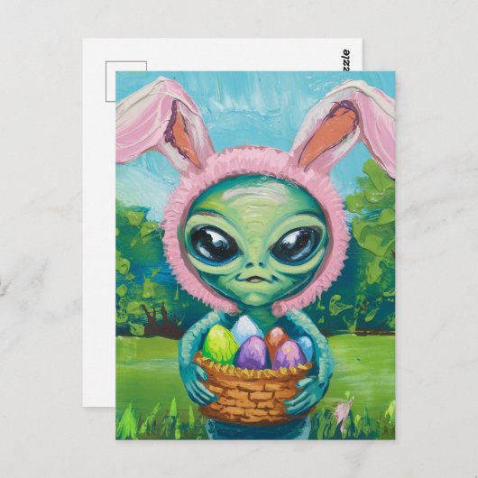 エイリアンイースターバニー ポストカード (正面/裏面)