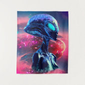 エイリアンウィッサイケデリックダムサイエンスフィクション タペストリー (正面)