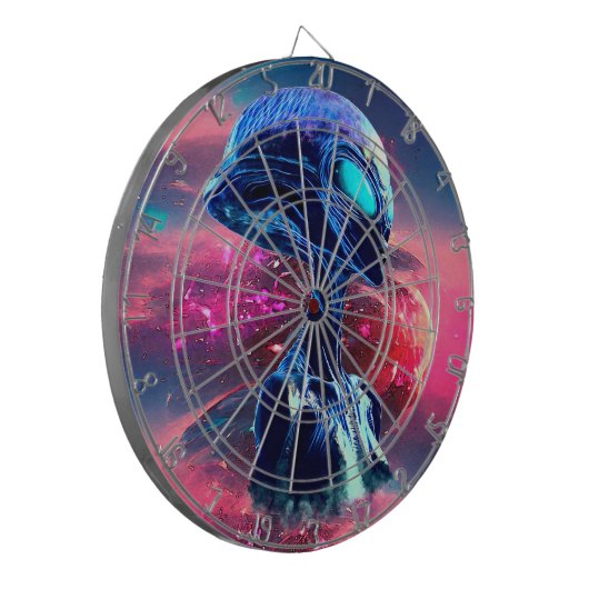 エイリアンウィッサイケデリックダムサイエンスフィクション ダーツボード (正面左)