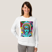 エイリアンエンジェル女性シコデリオ Tシャツ (正面フル)