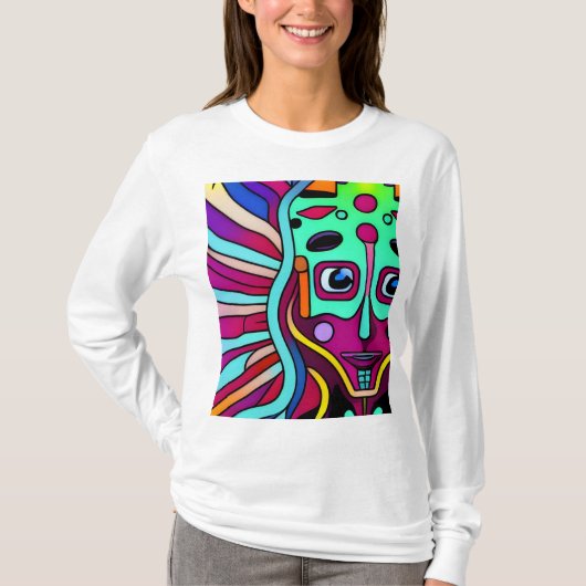 エイリアンエンジェル女性シコデリオ Tシャツ (正面)