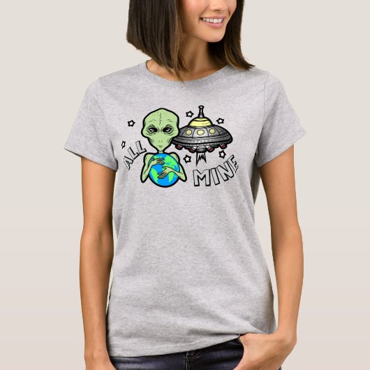 エイリアンオールマイン 女性用ベーシックTシャツ Tシャツ (正面)