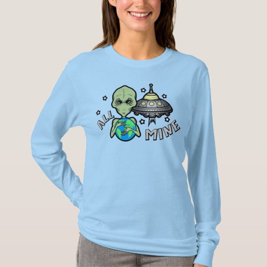 エイリアンオールマイン 女性用 基本ロングスリーブTシャツ Tシャツ (正面)