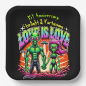 エイリアンカップルinコズミックラブ ペーパープレート (正面)