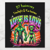 エイリアンカップルinコズミックラブ ワインラベル (シングルラベル)