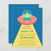 エイリアンカラフル宇宙誕生会 招待状 (正面/裏面)