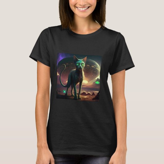 エイリアンキャットプラネット Tシャツ (正面)