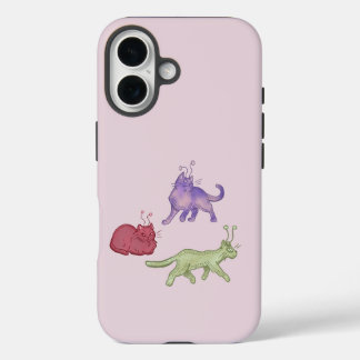 エイリアンキャット 宇宙猫 スペースキャット 面白い サイエンスフィクション iPhone 16ケース