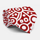 エイリアンキュウディ抽象芸術 – ホワイトオンマルーン ネクタイ (ロール)