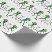 エイリアンギフトラップ。受信者の名前でパーソナライズ ラッピングペーパー (角)