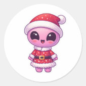 エイリアンクリスマスステッカー2 ラウンドシール (正面)