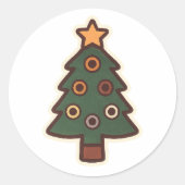 エイリアンクリスマスステッカー5 ラウンドシール (正面)