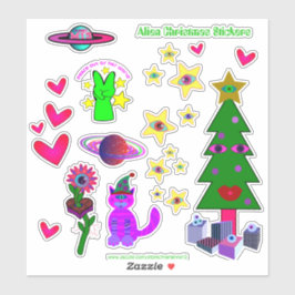 エイリアンクリスマスステッカー シール