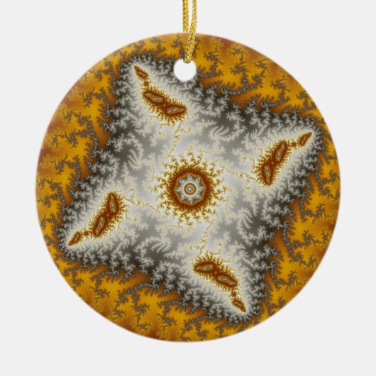 エイリアンクリスマスフラクタル セラミックオーナメント (正面)