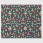 エイリアンクリスマスホリデーラッピング紙 ラッピングペーパー (フラット)