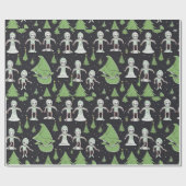 エイリアンクリスマス休暇の宇宙船ラッピング紙 ラッピングペーパー (フラット)