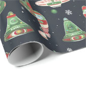 エイリアンクリスマス休暇ラッピング紙宇宙船 ラッピングペーパー (ロールコーナー)