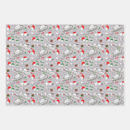 エイリアンクリスマス宇宙 ラッピングペーパーシート