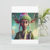 エイリアンクリスマス小妖精や小人ギフト。Tシャツ シーズンカード (スタンド正面)