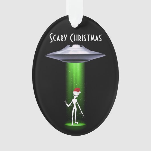 エイリアンクリスマス🛸 UFOおもしろいフェスティバル素晴らしい オーナメント (正面)