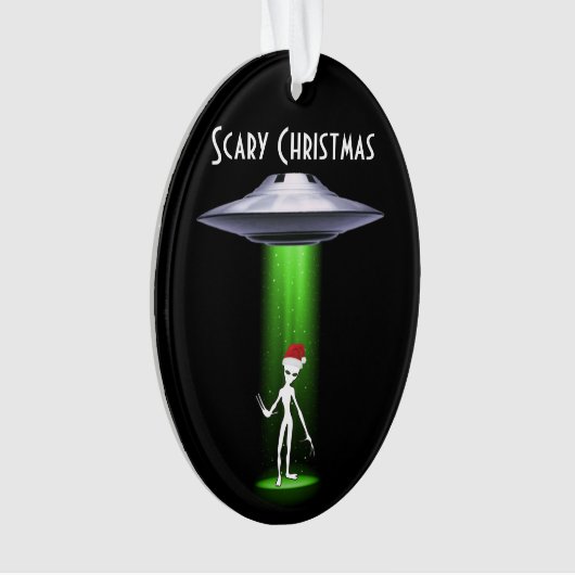 エイリアンクリスマス🛸 UFOおもしろいフェスティバル素晴らしい オーナメント (正面)