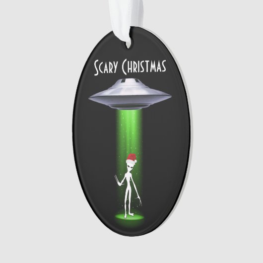 エイリアンクリスマス🛸 UFOおもしろいフェスティバル素晴らしい オーナメント (正面)