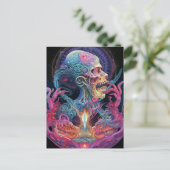 エイリアンクリーチャー超現実的ホラーアート ポストカード (スタンド正面)