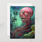 エイリアンクリーチャー超現実的ホラーアート ポストカード (正面/裏面)