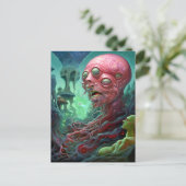 エイリアンクリーチャー超現実的ホラーアート ポストカード (スタンド正面)
