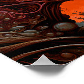 エイリアンクリーチャーSFホラーアート ポスター (角)