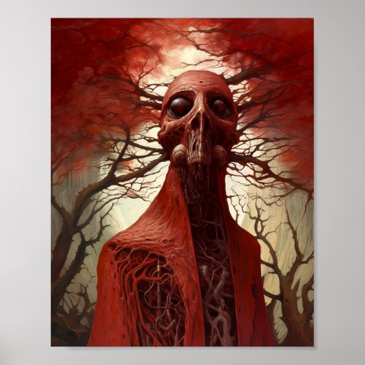 エイリアンクリーチャーSFホラーアート ポスター (正面)