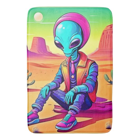エイリアンクールデザートチリン バスマット (正面縦)