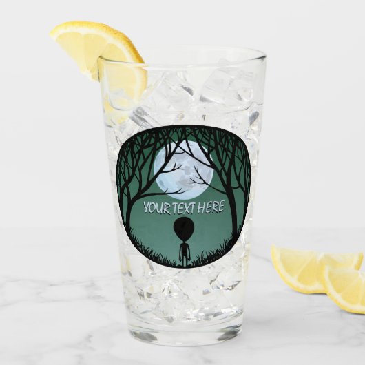 エイリアングラスパーソナライズされたかわいいエイリアングラス タンブラーグラス (アイス正面)