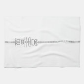 エイリアングリフ白の名前ユニーク キッチンタオル (横)