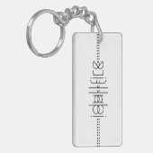 エイリアングリフ白の名前ユニーク キーホルダー (正面左)