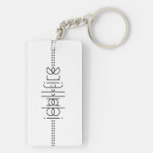 エイリアングリフ白の名前ユニーク キーホルダー (裏面)