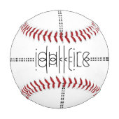 エイリアングリフ白の名前ユニーク 野球ボール (裏面)