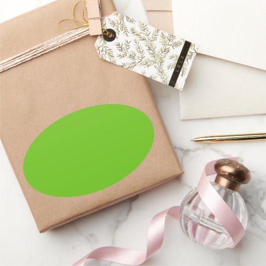 エイリアングリーンオーバルステッカー 楕円形シール (ギフト)