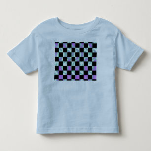 エイリアングリーンチェッカーパターンの子供用シャツ トドラーTシャツ