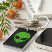 エイリアングリーンヘッドufoサイエンスフィクション超常者 キーホルダー (正面右)