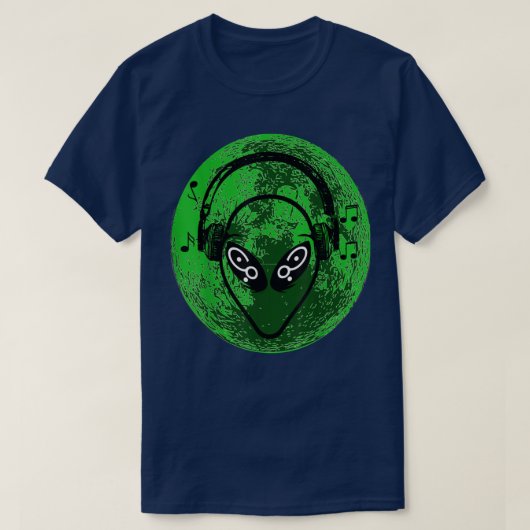 エイリアングリーンムーンミュージック Tシャツ (デザイン正面)